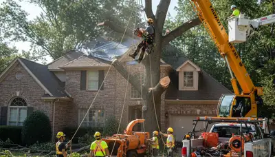 Emergency tree service crew removing storm-damaged trees in Miami, FL