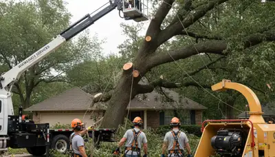 Emergency tree service crew removing a fallen tree in Miami, FL