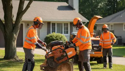 Miami, FL stump removal service clearing an old tree stump for a safe, clean yard