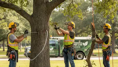Miami, FL arborist treating diseased tree for fungal infection, decay, and decline on a service call