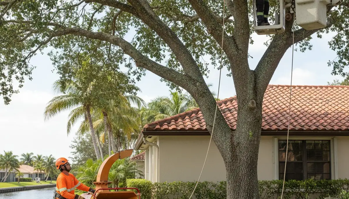 Tree service crew in Miami, FL providing professional tree trimming and pruning work