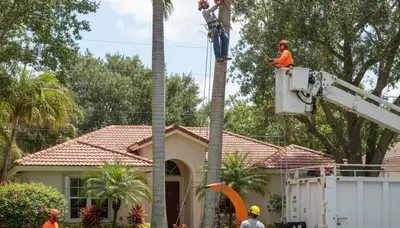 Tree service team in Miami, FL providing professional tree trimming and care for local properties
