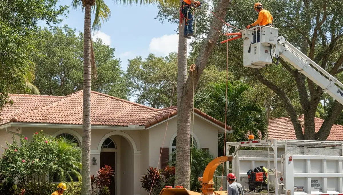 Tree service crew in Miami, FL providing professional tree trimming and maintenance