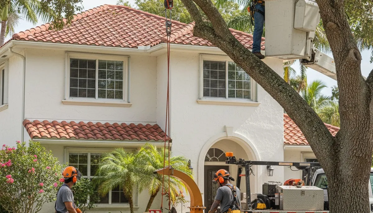 Miami, FL tree service crew providing professional tree trimming and maintenance for local properties