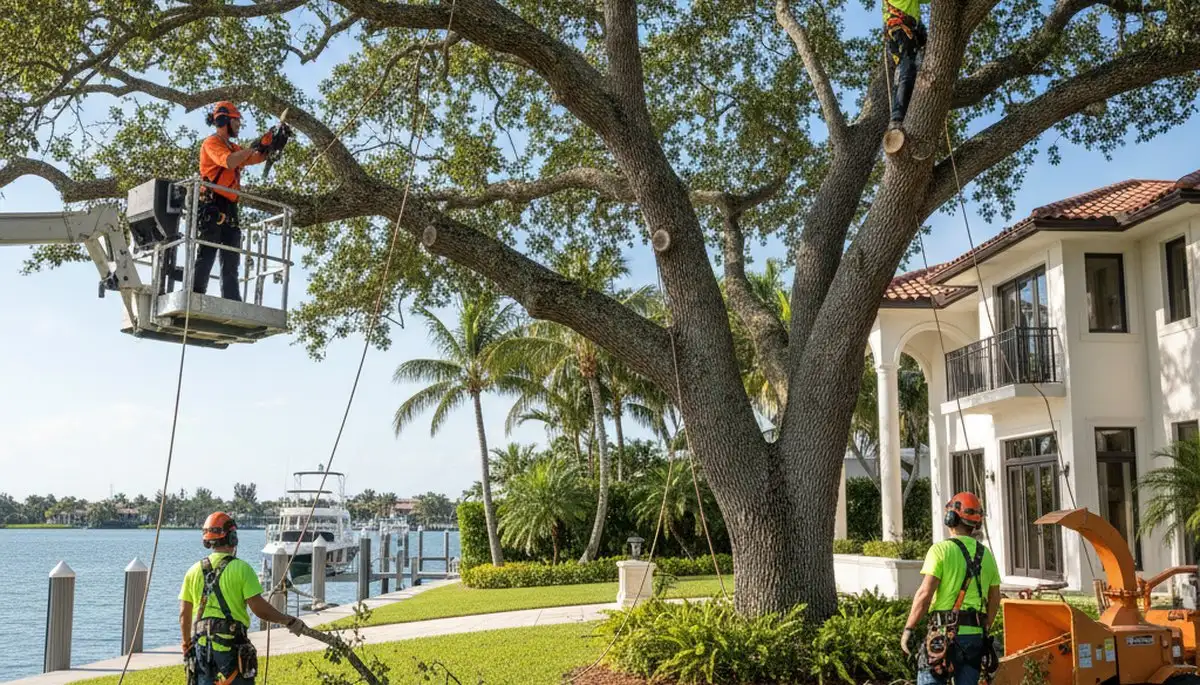 Tree service crew in Miami, FL providing professional tree trimming and removal services