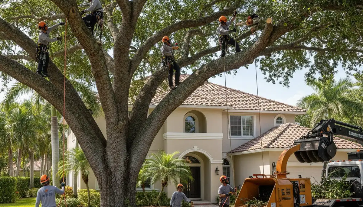 Miami, FL tree trimming crew providing professional tree service for local properties