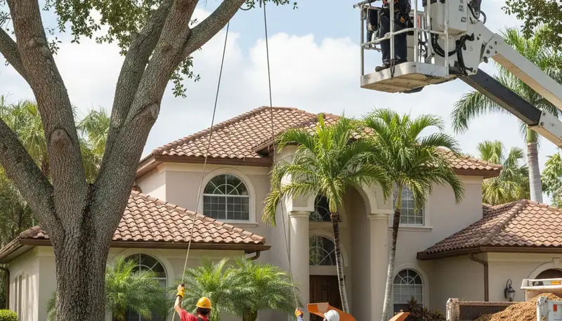 Tree service crew in Miami, FL providing professional tree trimming and maintenance