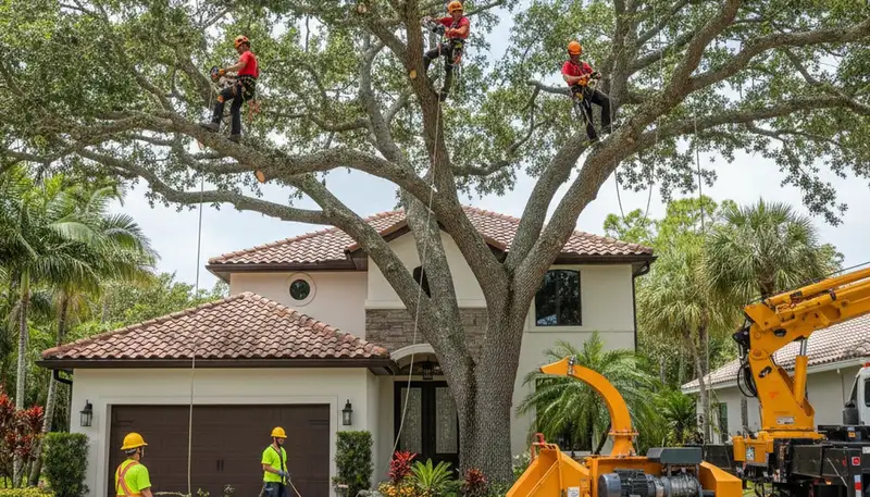 Tree service team providing professional tree trimming in Miami, FL for residential and commercial properties