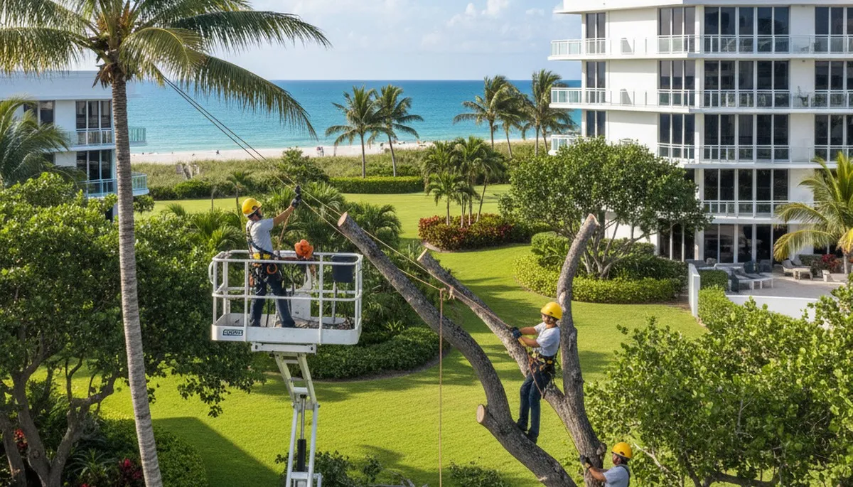 Tree service team in Miami, FL providing professional tree trimming and maintenance