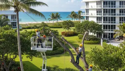 Tree service team in Miami, FL providing professional tree trimming and maintenance