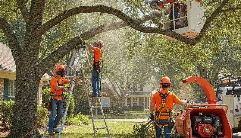 Miami, FL tree trimming crew pruning trees to keep properties healthy and safe