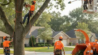 Miami, FL tree trimming crew pruning trees for safer, healthier residential properties
