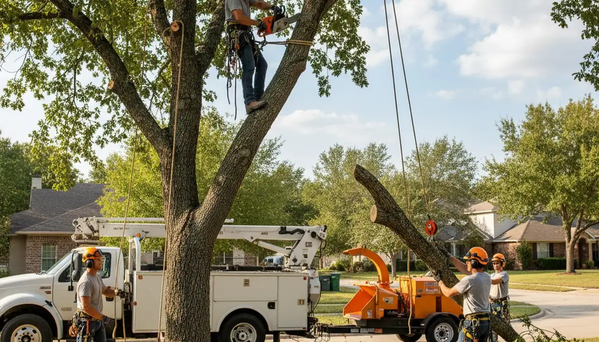 Miami, FL tree trimming crew pruning a healthy tree for safer, neater property care